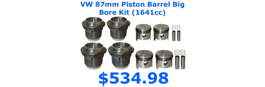 VW 87mm Piston Barrel Big Bore Kit Kit (1641cc)