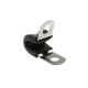 Cable or Hose Clip Black Screw Stainless Steel P Clamp, 6mm Max.