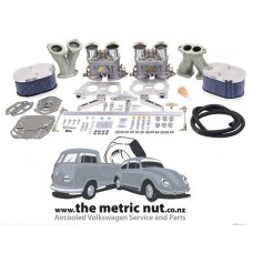 Dual EMPI 40 HPMX Kit with Billet Aluminum Air Cleaners for Type 1 Beetle, KG and Kombi Engines.