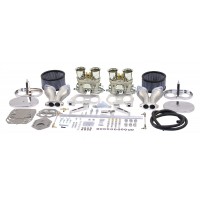 Dual EMPI 44 HPMX Kit with chrome Air Cleaners for VW Type 1 Beetle, KG and Kombi Engines